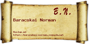 Baracskai Norman névjegykártya